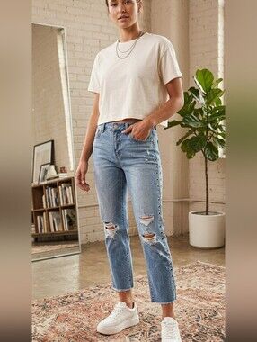 Ashley Mason Edgy Chic Distressed Grommet Jeans 7